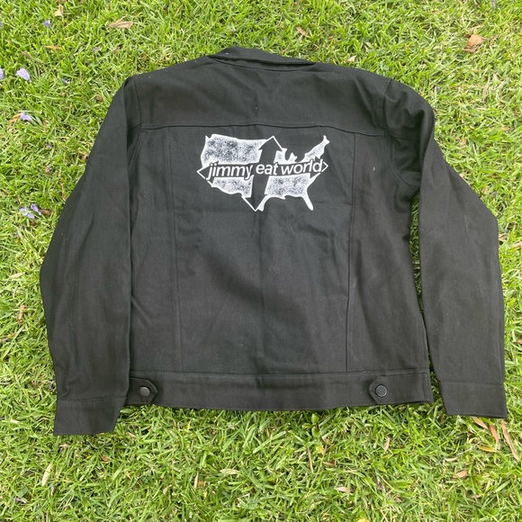 NWOT Jimmy Eat World Denim Jacket Large Big logo back - Picture 3 of 6